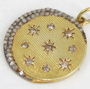 Circle Moon Star Diamond Pendant — Sands Swim jewelry